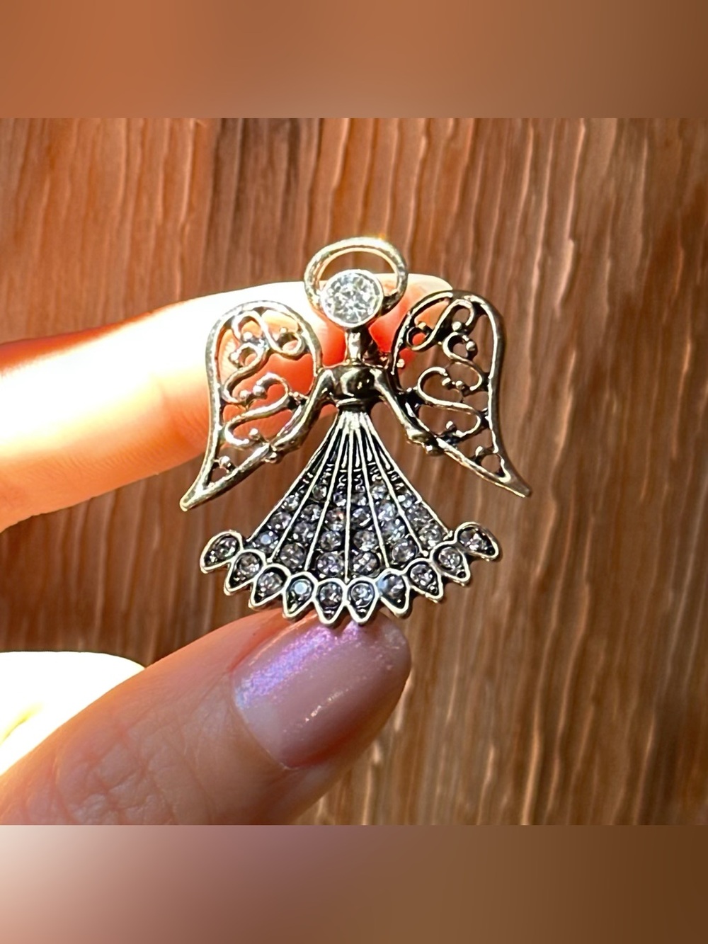 Vintage Rhinestone Angle Brooch